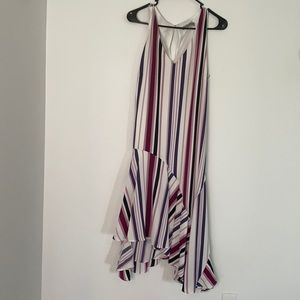 Danny and Nicole Violet, Pink, & White Midi Dress